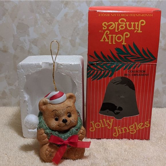 Vintage Jolly Jingles Bear Collector Bell Christmas Tree Ornament - Picture 7 of 11
